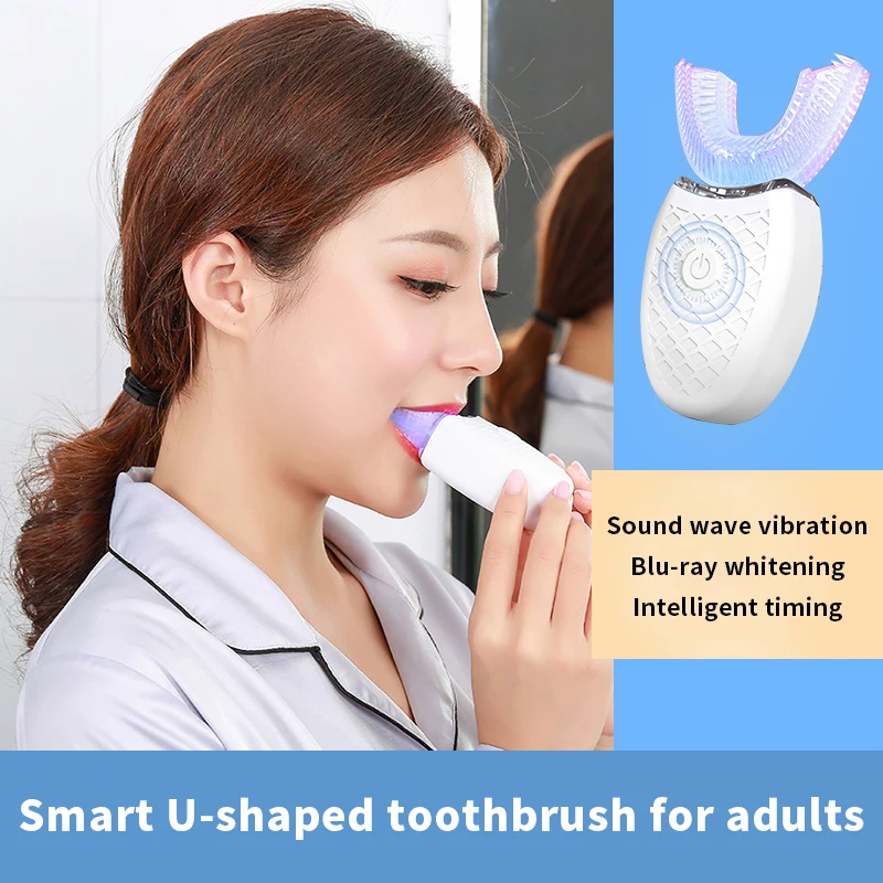 Advanced 360° U-Type Automatic Electric Toothbrush - Intelligent USB Rechargeable & Waterproof Design