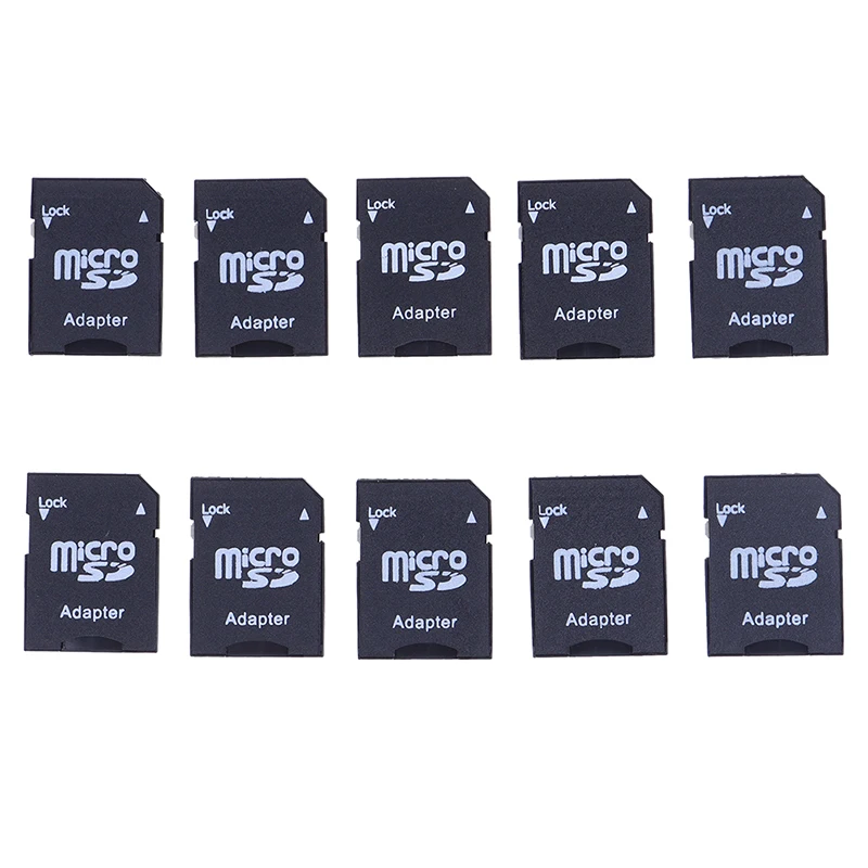 

10Pcs Micro SD TransFlash TF To SD SDHC Memory Card Adapter Converter Phones Tablet Memory Stick For Computer Internal Storages