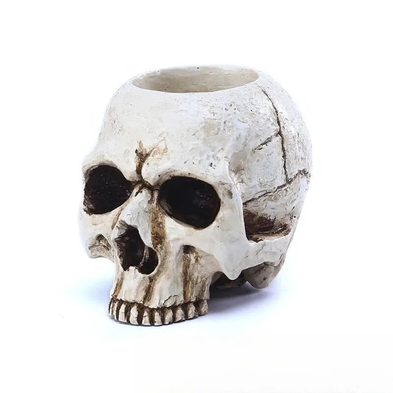 Crying Skull Candle Holder - Creative Home Décor, Decorative Column Candle Base, Tea Light Holder Unique Table Accessory