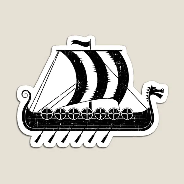 Viking Long Ship Drakkar Scandinavo Ice Magnet Decor Per Frigo Organizer Stickers Holder Frigorifero Colorato Casa Bambini