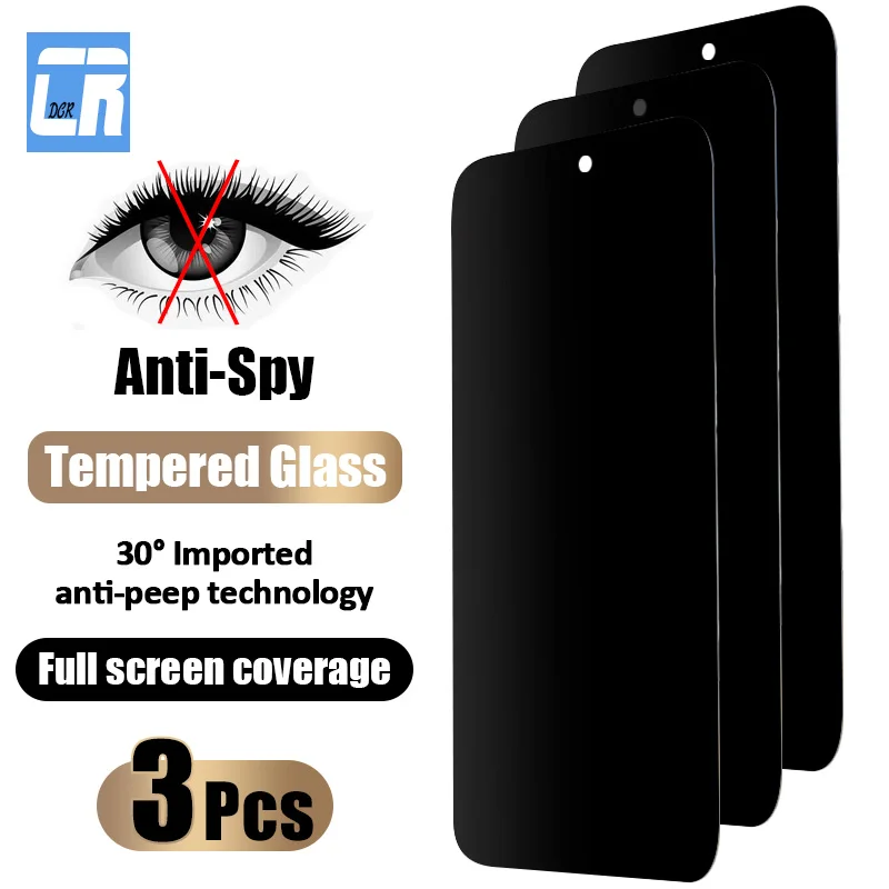 Premium Anti-Spy Tempered Glass Privacy Screen Protectors - Pack of 1-3 Pieces
