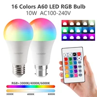 1-10 шт. E27 B22 RGB лампа с регулируемой яркостью 110 В 220 В умная лампа с 24 клавишами дистанционного управления RGBW лампы с затемнением света для гостиной