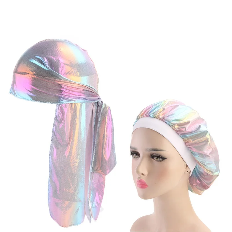 Set Da Uomo Durag E Cofano Setosi Copricapo Unisex Da Donna Comodo Berretto Da Notte Per Notte Coppia Accessori Per La Cura Dei Capelli Copricapo Moda