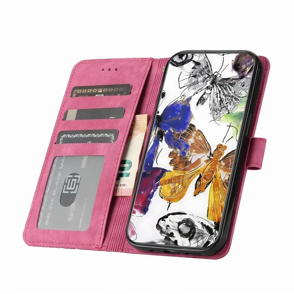 Charming Butterfly Wallet Case with Card Slots - Stylish Phone Cover #DDB