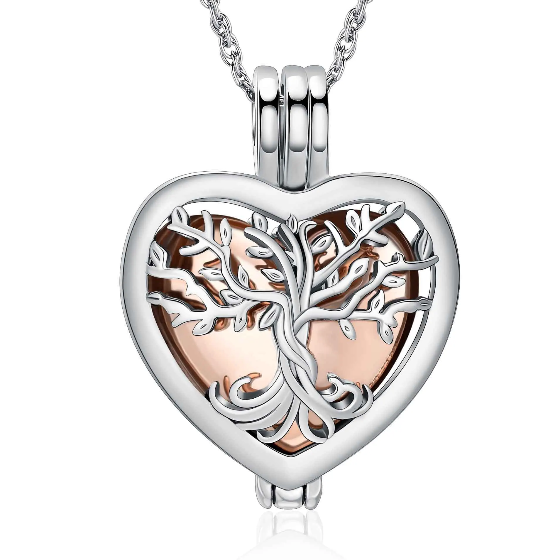 Heart Cremation Jewelry For Ashes Tree of Life Urn Necklace Stainless ...