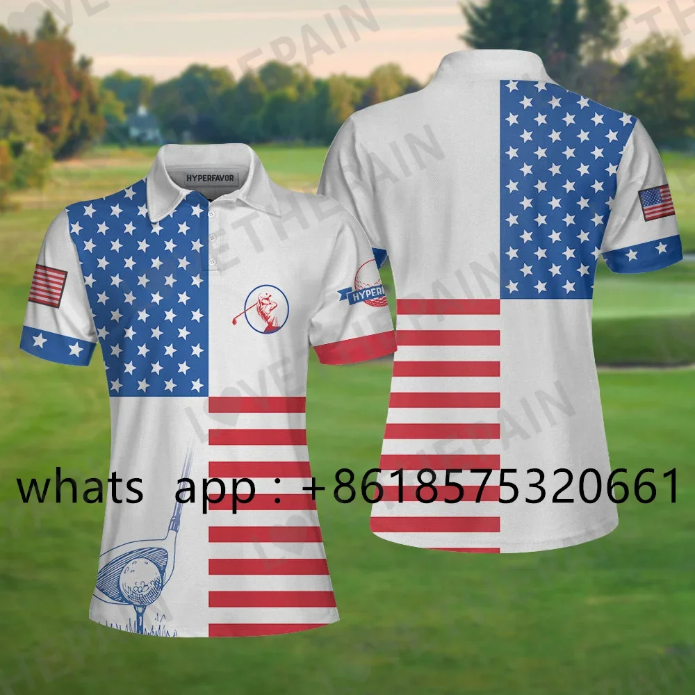Woman Golf T-shirt Polo Short Sleeved Sports Leisure High Quality Floral Print Outdoor Fitness Sports Clothing Breathable Shirt