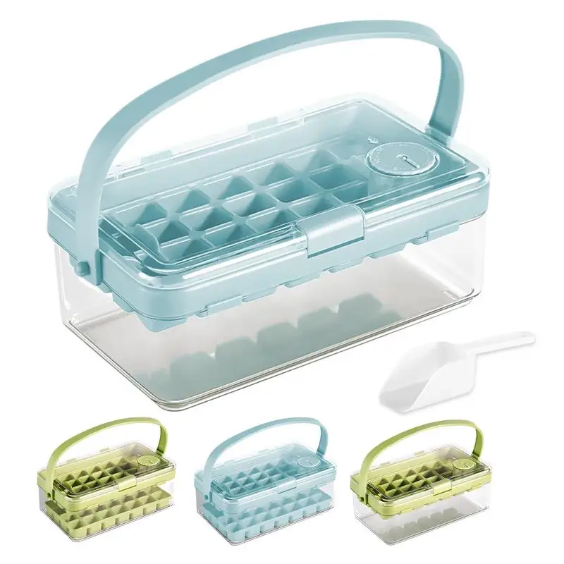 

One-button Press Type Ice Mold Box large capacity Effortless Ice Cube Tray Creative transparent Ice Tray Mold With Storage Box