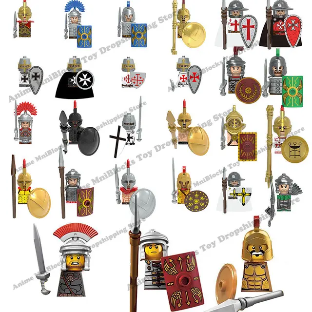 Anime Movies 300 Spartan Medieval Roman Soldier Warrior mini action toy figures building blocks kid Assembly toys model dolls 1