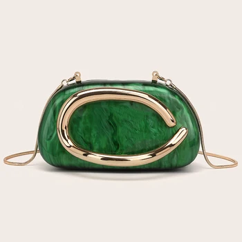 Gold Closure Box Bag Acrylic Clutch Bag Luxury Brand Women's Handbag Women Evening Wedding Party Cute Purse Bag Shoulder Bags