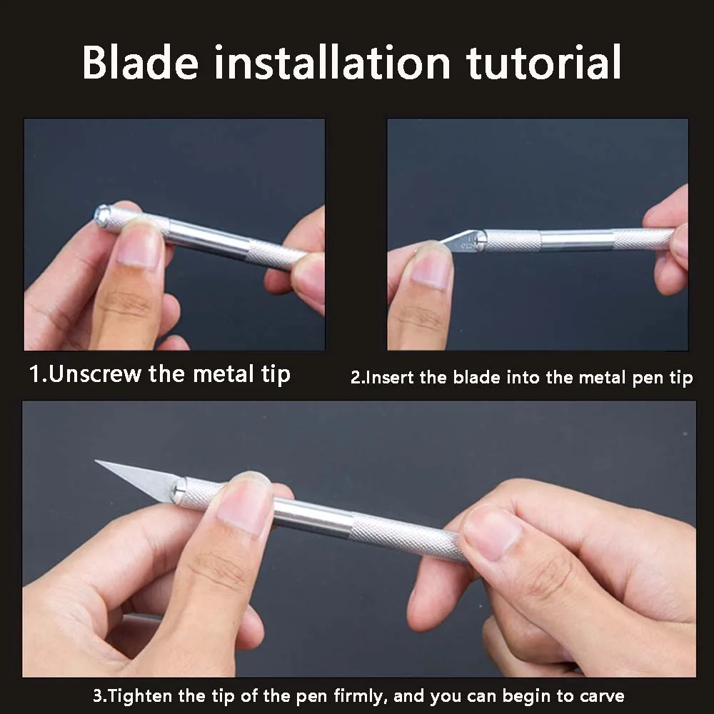Carving knife 2 Carving Knives 10 Replaceable Blades for Stamp Engraving Paper Engraving Student Fine Arts