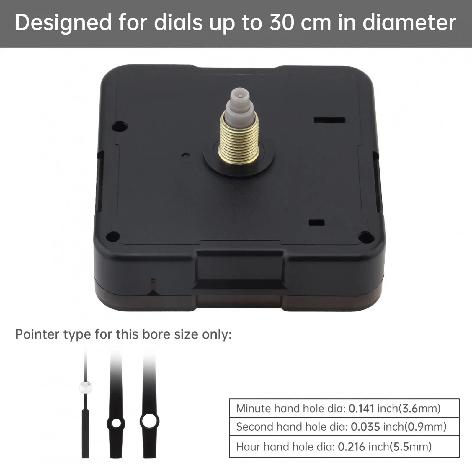 Wall Clock Mechanism 12/16/18/22 mm Shaft Silent Quartz Movement Machine Sweeping Second Movement Clock Repair / DIY
