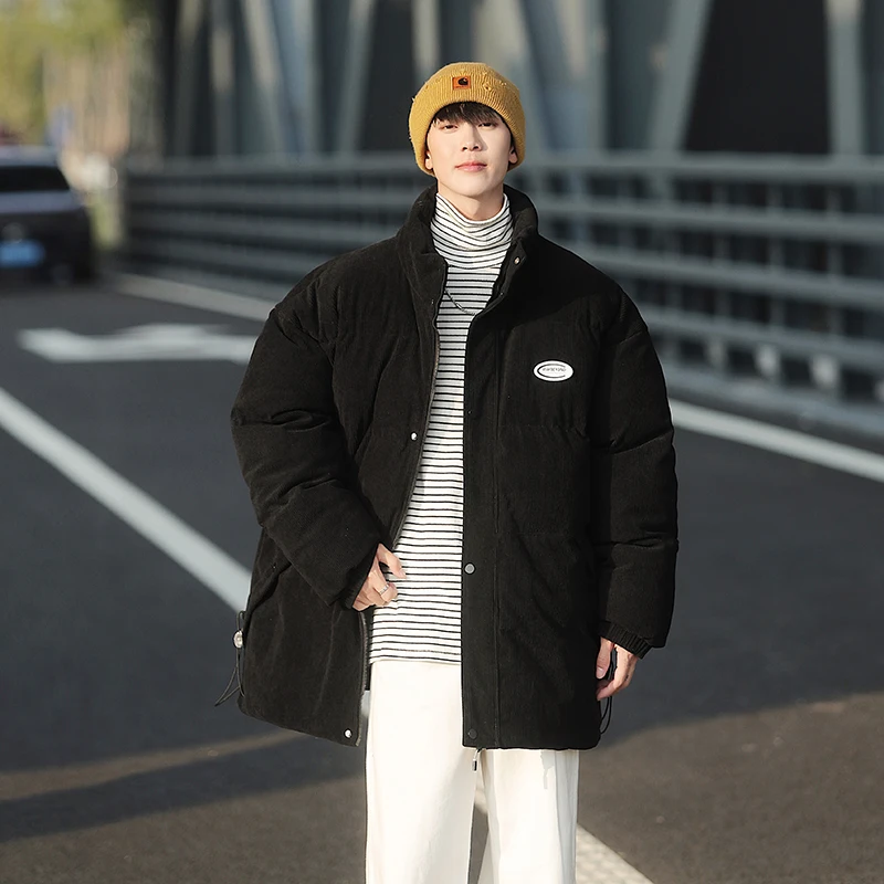 Warm Thicken Parkas Coat Winter Bubble Jacket Outdoor Men's Winter Coat Warm Thicken Oversize Corduroy Puffer Jacket for Men