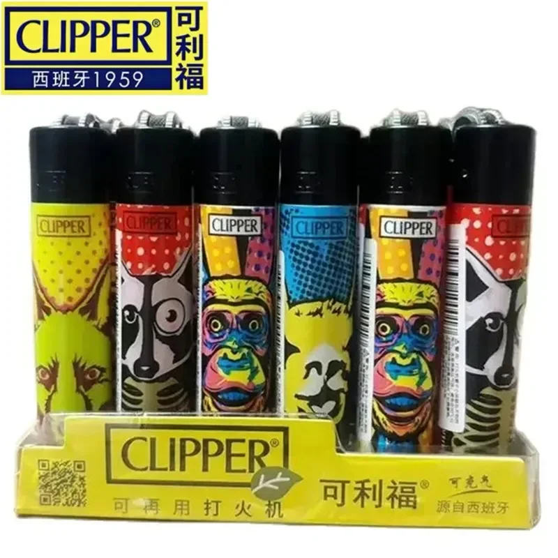 Clipper Lighter Grinding Wheel Mini Butane Gas Lighter 24pcs Men's Small Tools Cigarette Accessories