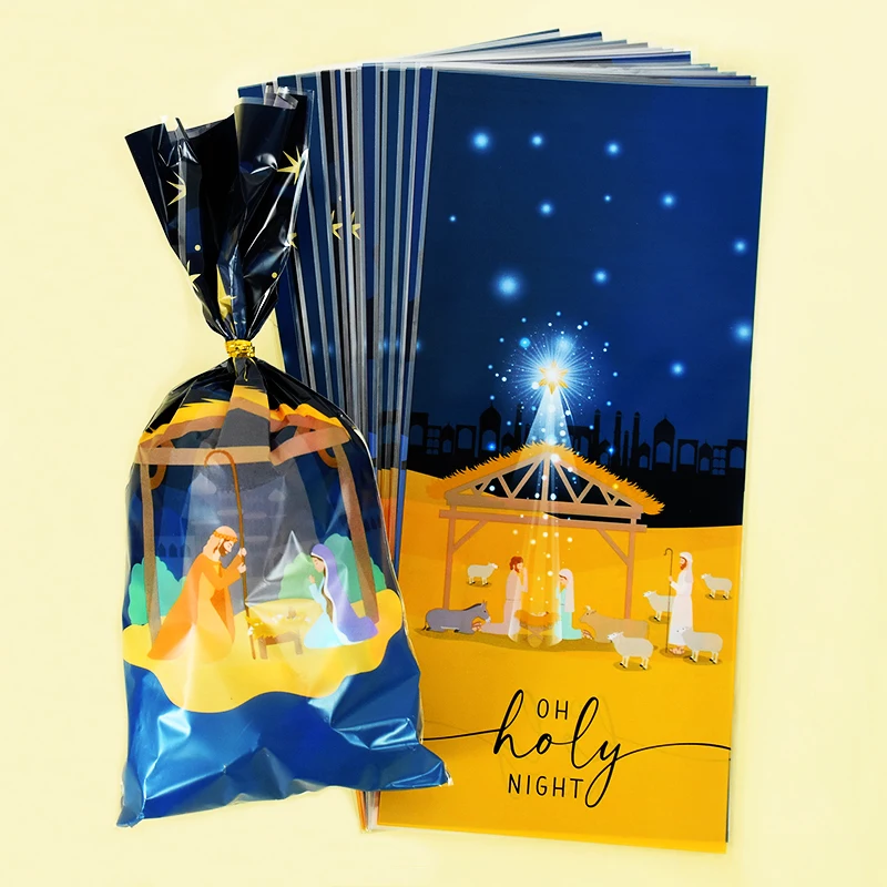 

50Pcs Eid Mubarak Gift Bags Plastic Candy Cookie Gift Packing Bag Ramadan Kareem Decoration 2024 Islamic Muslim Party Supplies