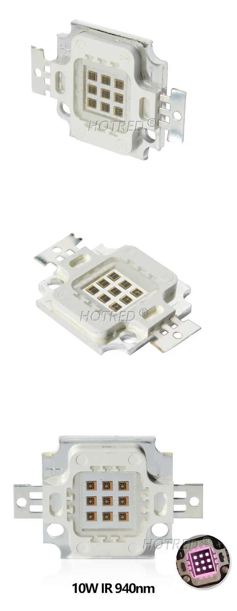 10W High Power LED Chip IR Infrared 730nm 850nm 940nm Emitter Light Lamp Matrix 730Nm 850Nm 940nm For DIY Night Vision Camera