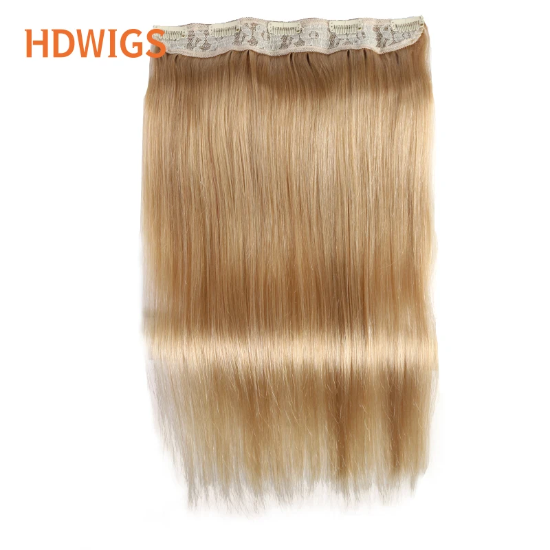Clip in One Piece Straight 10inches with 5clips Human Hair Extension Brazilian Remy Hairpiece Clip in Hair Extensions Natural