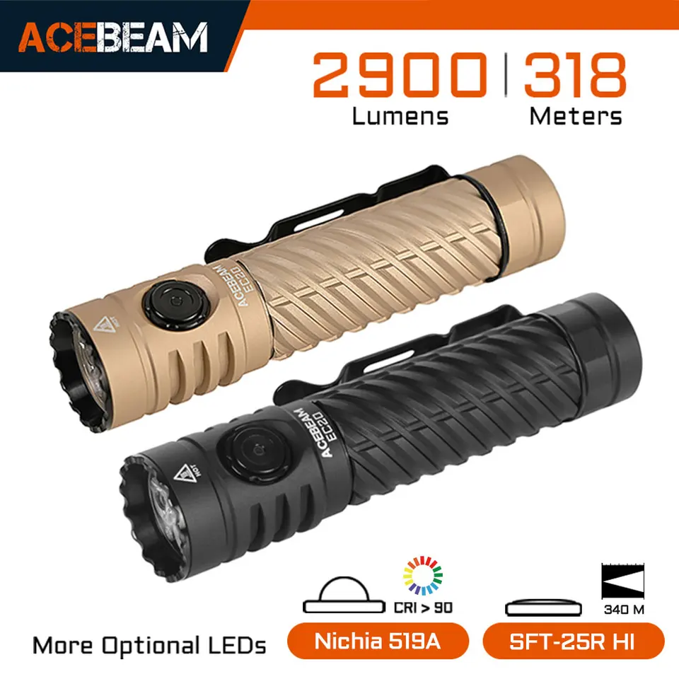 ACEBEAM EC20 Ti 519A 限定品【未使用コレクション保管品】 Acebeam EC20 Nichia 519a EDC Flashlight Review - ZeroAir Reviews