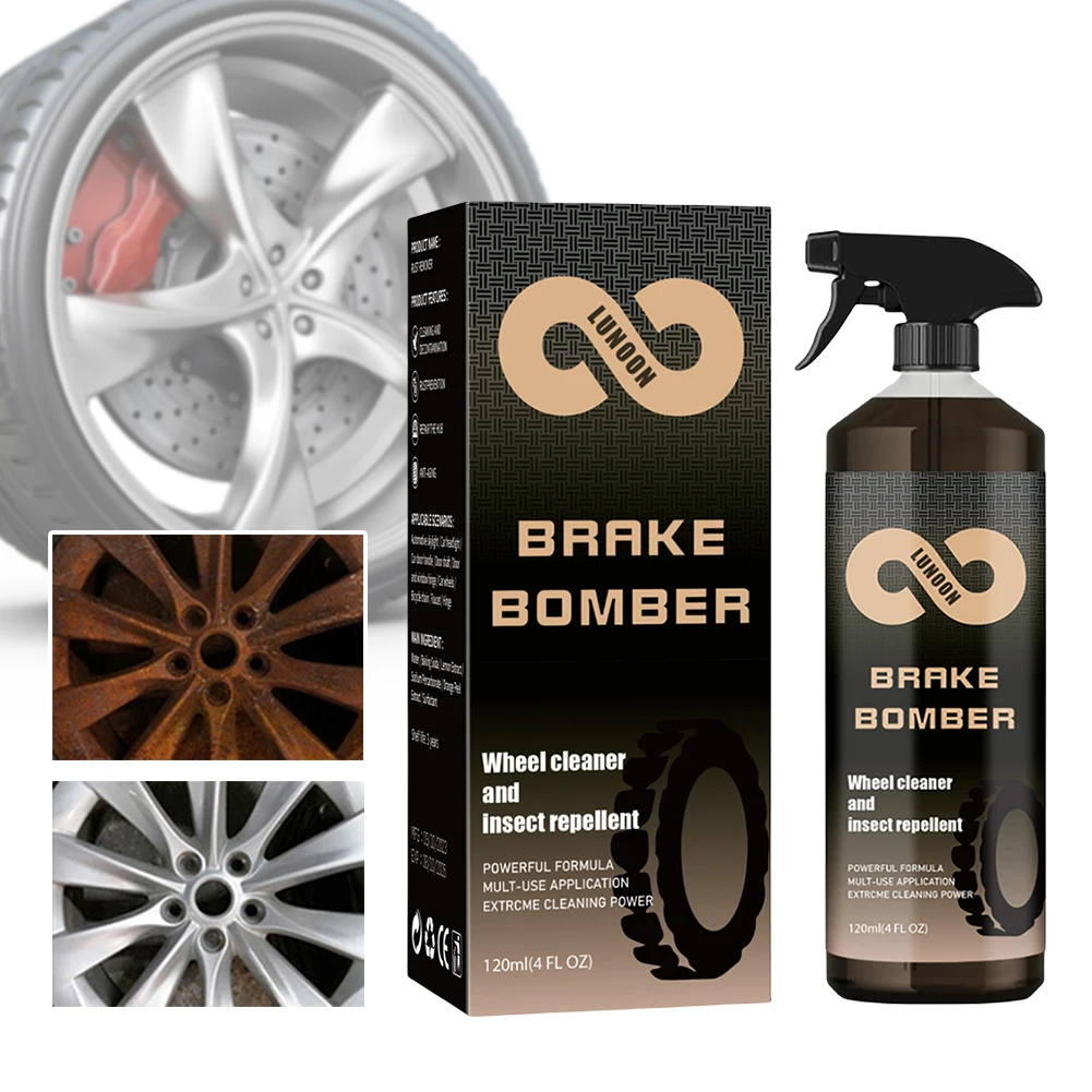 Car Wash Wheel Cleaning Spray Dust Removal Wheel Cleaner Non-Acid Rim Rust Cleaner Safe on Alloy Chrome Painted Wheels
