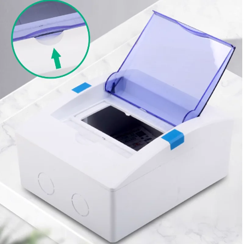 Compact and Durable Plastic Electrical Distribution Box with Built-in Rail and Air Switch