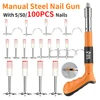 High-pressure Nail Gun Manual Steel Nail Gun Home DIY Manual Mini Steel Nail Rivet Tool Adjustable Strength With 5-100pcs Nails 1