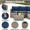 Outdoor Patio Furniture Sets, All-Weather Sectional Sofa with Tempered Glass Table, 3 Pieces Patio Wicker Couch for Garden 4