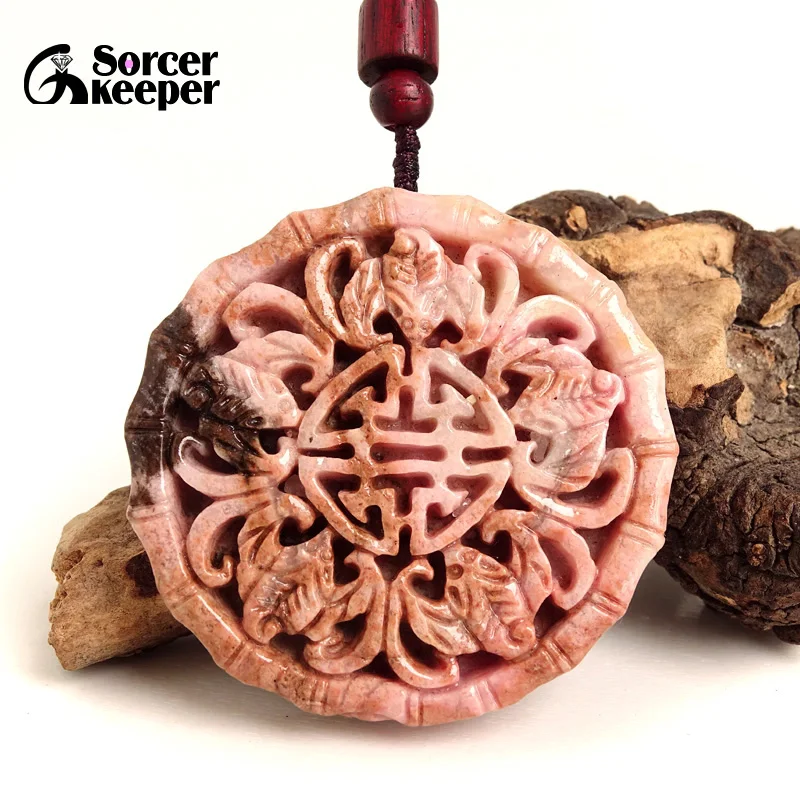 

Натуральный Родонит яшма Каменная Резная подвеска цветы кристалл Агата Шарм для женщин Изготовление ювелирных изделий DIY ожерелье рейки подарок BI686