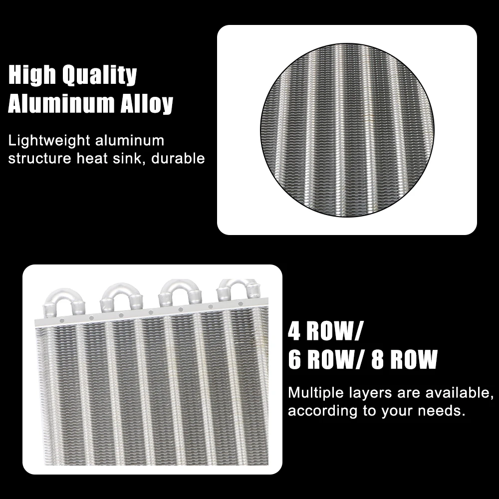 Auto-manuelle Hinten-Differential Kühlsystem Transmission Kühler Motoröl  Kühler Mit Gummi Rohr 4/6/8 Reihe Auto Kondensator