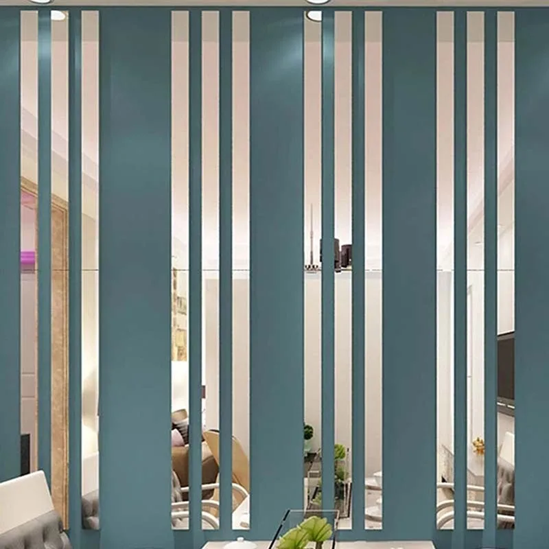 Description Picture 3 of item10pcs Rectangle line Mirror Stickers For Living room Home Decoration Simple Lines Bedroom TV Background Self Adhvise Stickers