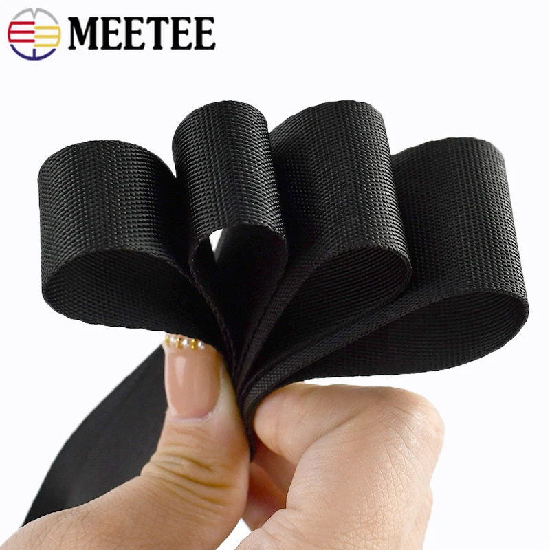 Durable Black Nylon Webbing Tape - 5M Roll, 0.7mm Thickness for DIY Sewing & Craft Projects