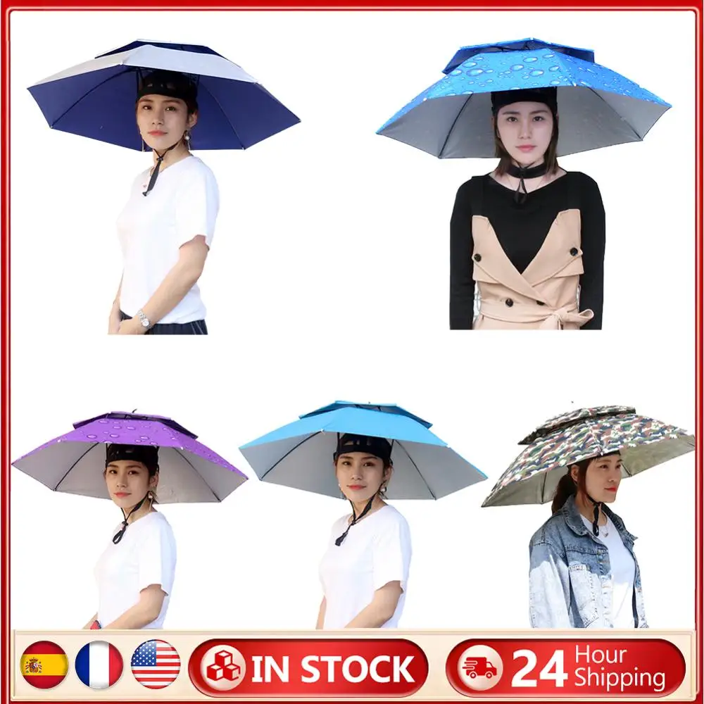 Portable Fishing Sunshade Umbrella Hat for Outdoor Activities