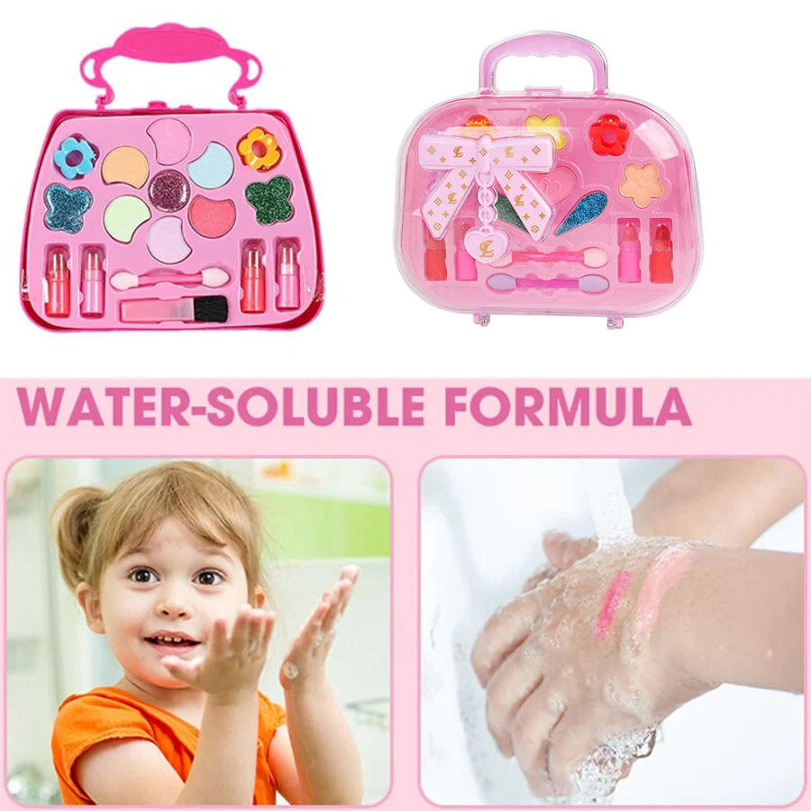 Kids Makeup Kit Girl Washable Kids Makeup Kit Girl Toys Real Little Girls Children Princess Play Makup makeup toy princess pretend toys cosmetics set