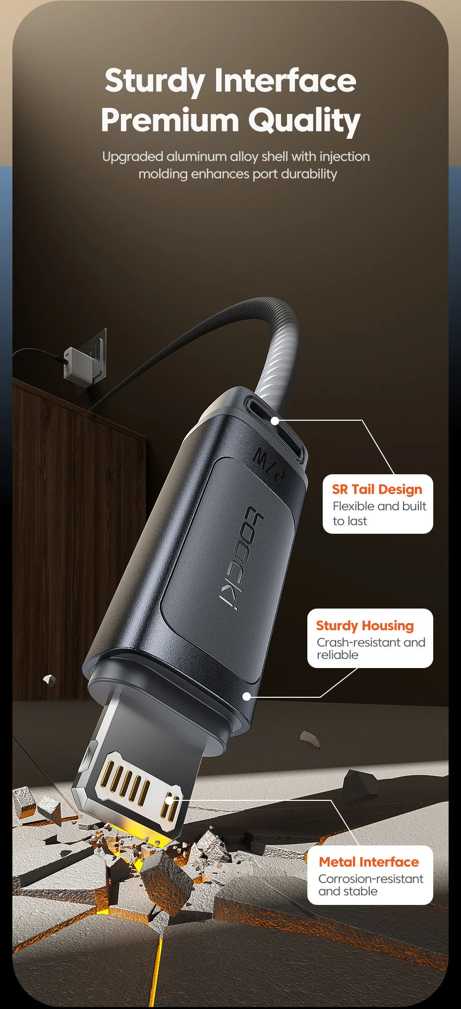 Toocki 27W USB-C-Kabel Typ C auf Lightning 480Mbps Silikon-Schnellladekabel für iPhone 14 13 12 Pro Max X 8 Plus Datenkabel – Detail 7