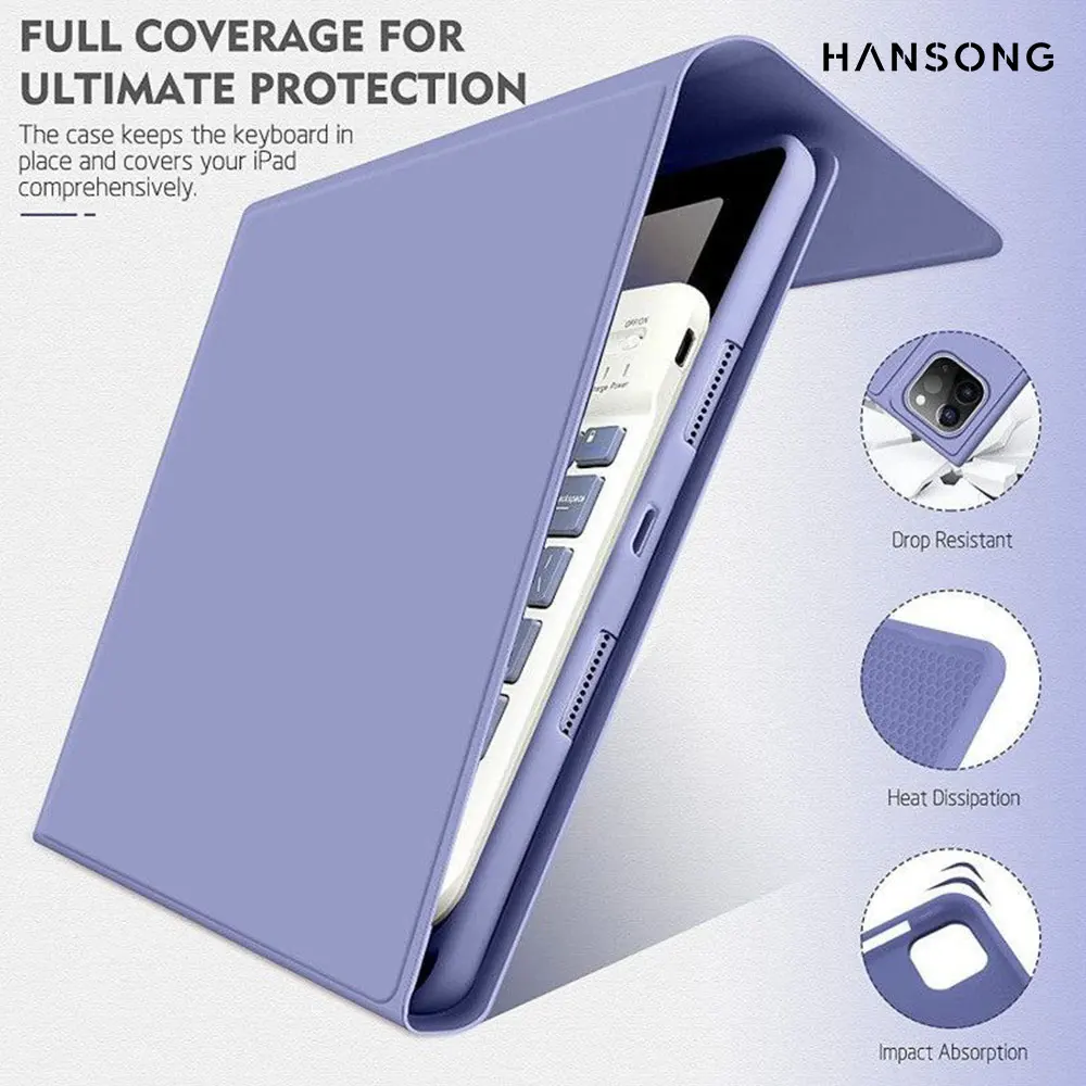 Versatile Tablet Keyboard Case with Detachable Magnetic Cover