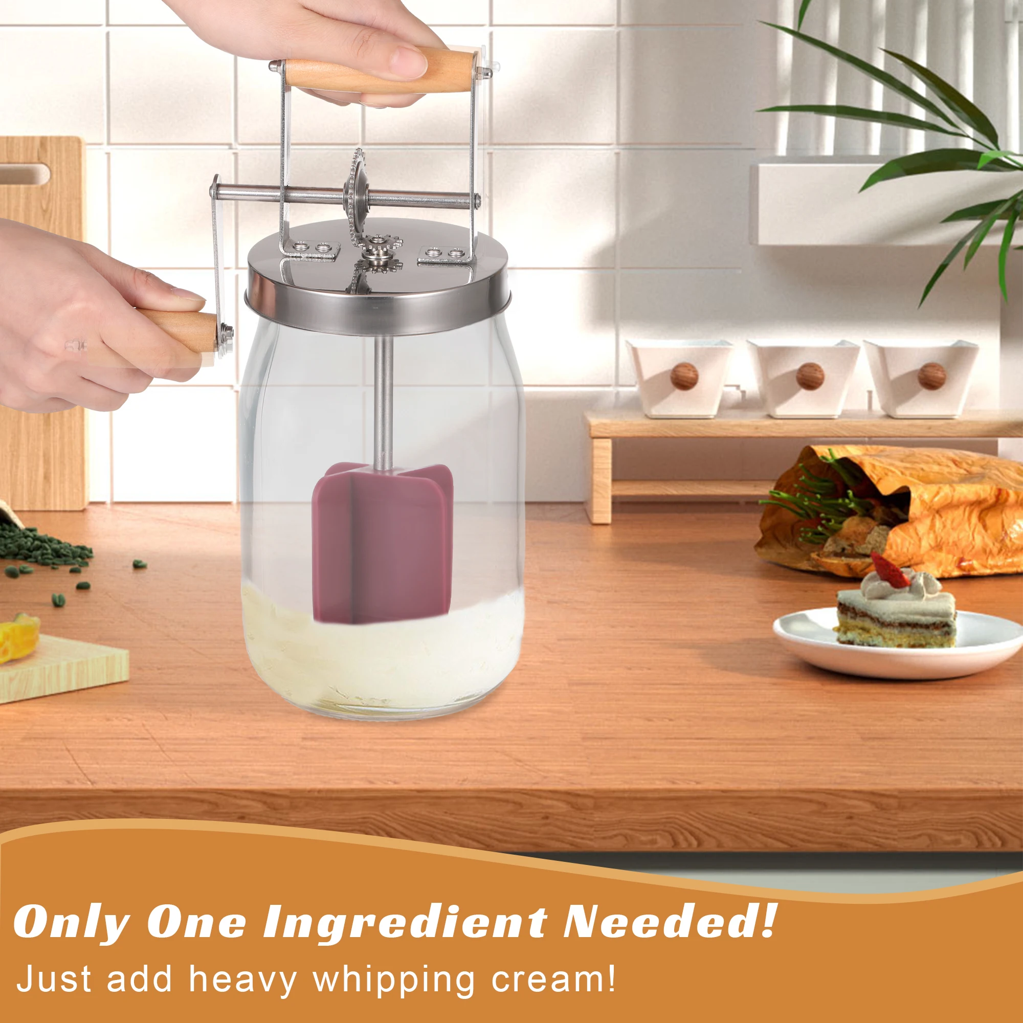 Own Butter With Hand Crank Butter Churner Wide Application Space-saving Hand Crank Churners Only one type