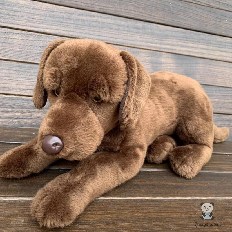 

Stuffed Animals Big Toy Real Life Brown Labrador Dog Present Large Lying Dolls Kids Toys Pillow