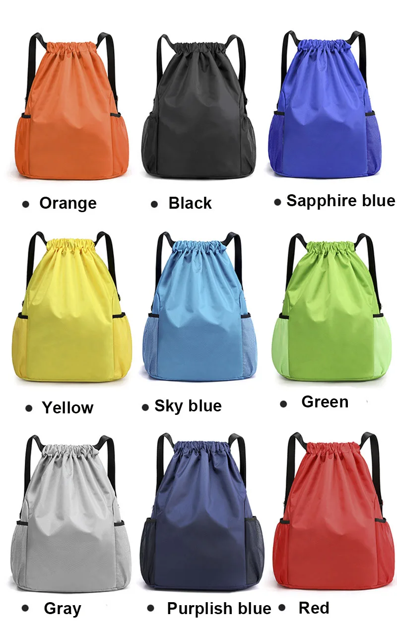 5 stücke Angepasst LOGO Lagerung tasche Reise sport fitness schwimmen ausbildung Kordelzug wasserdichte rucksack tasche fußball basketball – Detail 2