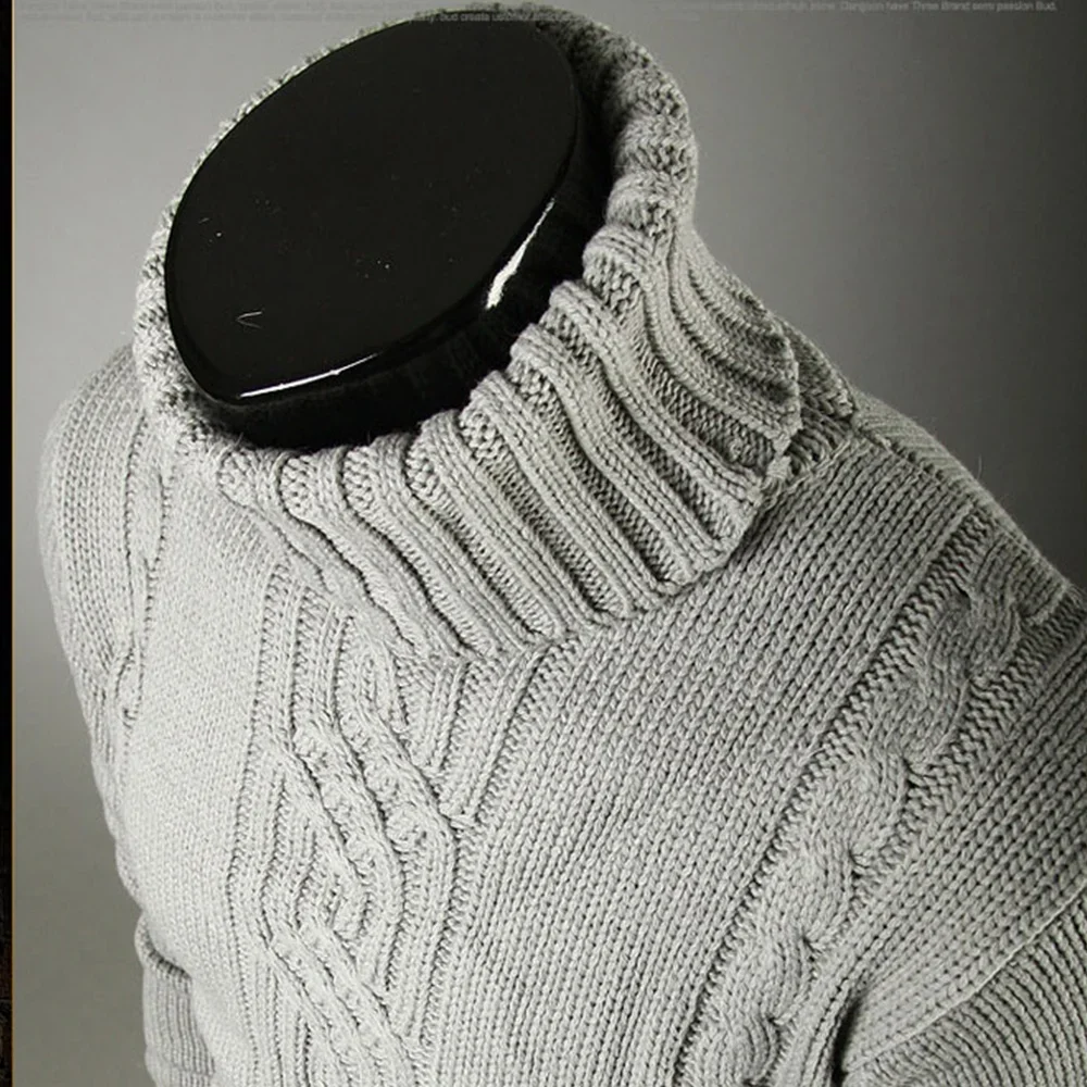 High Quality Men's Turtleneck Sweater Long Sleeve Warm Turtleneck Sweater