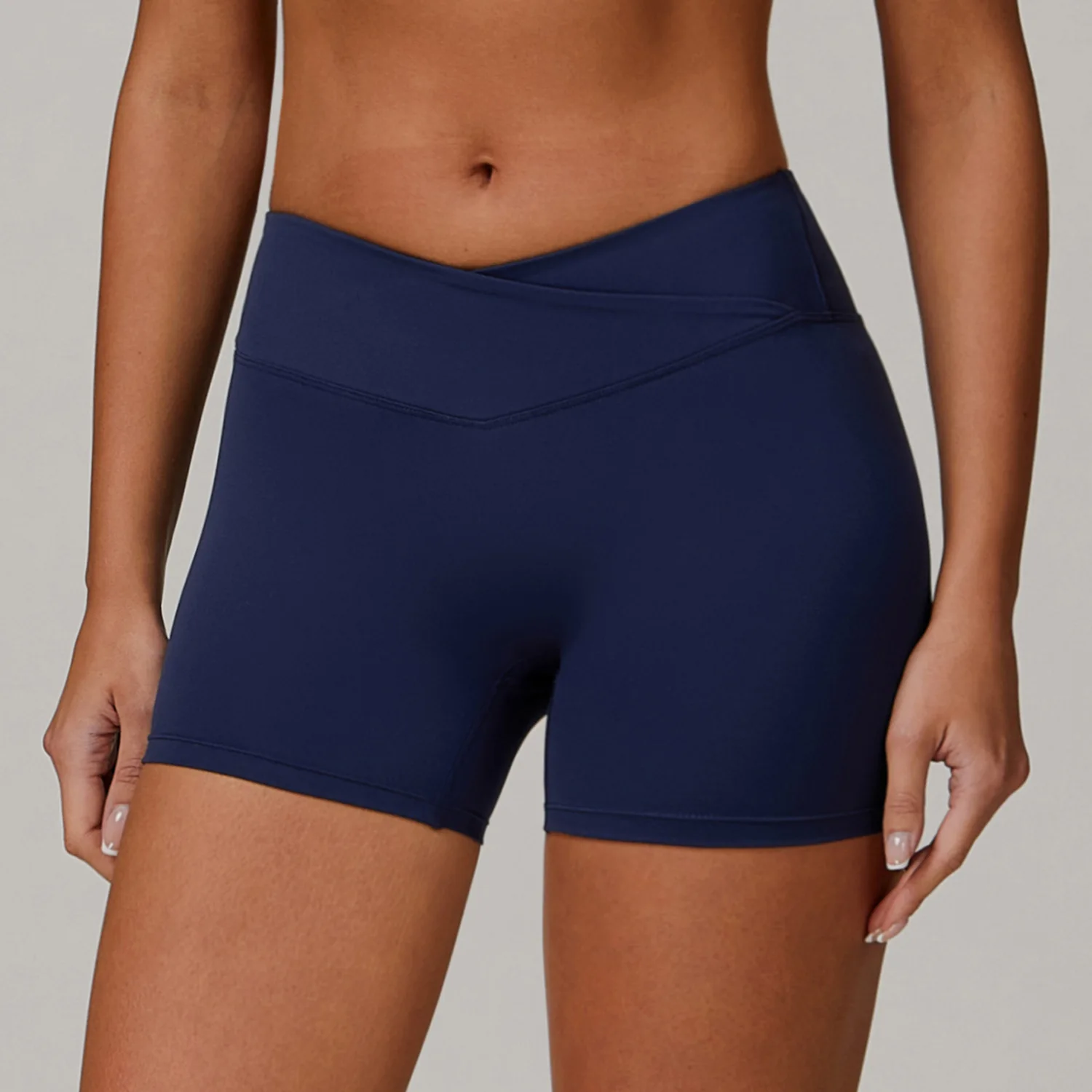 Solid Color Women Fitness Sport Short High Waist Yoga Shorts Fitness Leggings Running Quick-dry Breathable Workout Cycling Short