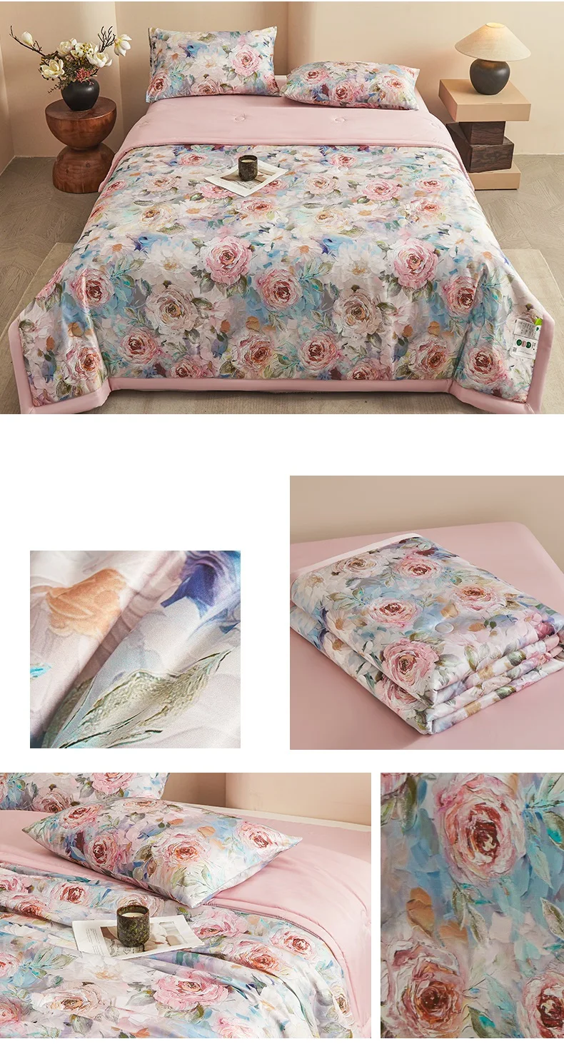 1pc Skin-friendly Quilts Soft Duvet Single/Double/Queen Size Comforter Quilted Blanket Home Bedspread 여름이불 (No Pillowcase)