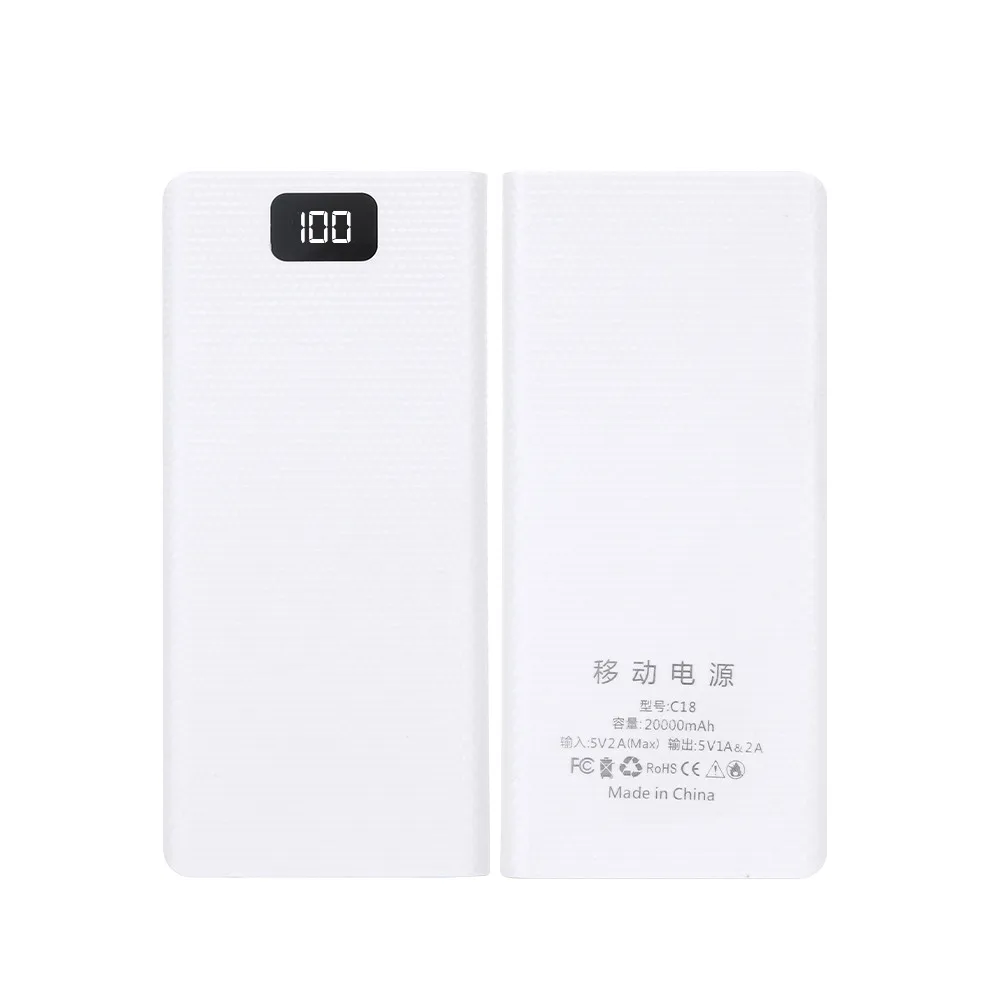 DIY 18650 Power Bank Case External 5V USB Type C Battery Charge Storage Box Shell Without Battery For iPhone Xiaomi Huawei