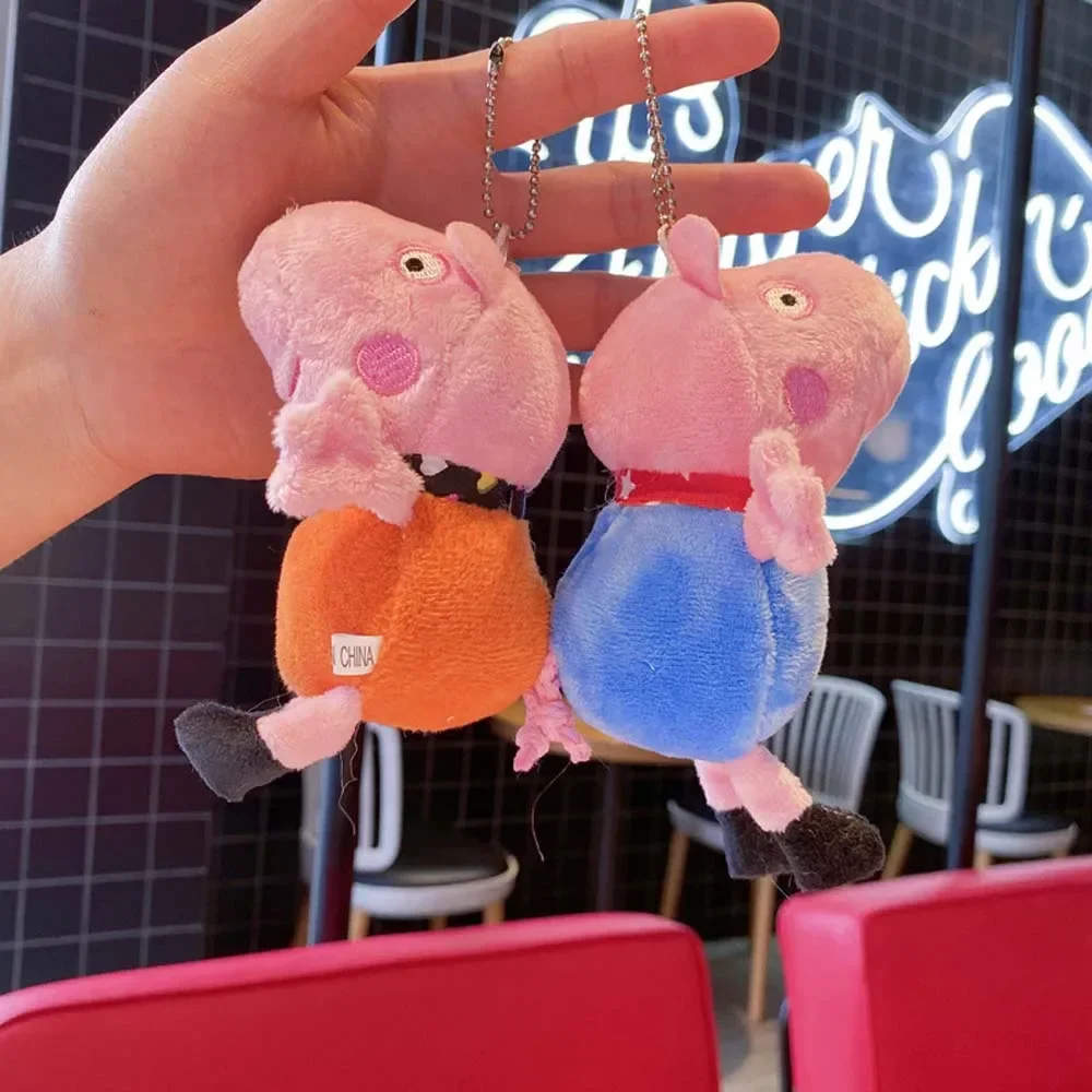 Nuovo!!! 10Cm Peppa Pig Animation Mini Peluche Soft Fill Ciondolo Bambola Portachiavi Giocattolo George Soft Fill Toy Regalo Di Festa Per Bambini