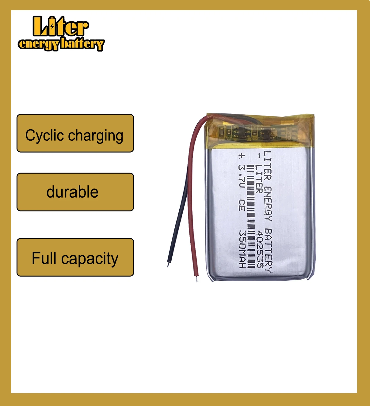 3.7V lithium battery 042535 402535 350MAH MP3 MP4 MP5 small toys battery GPS
