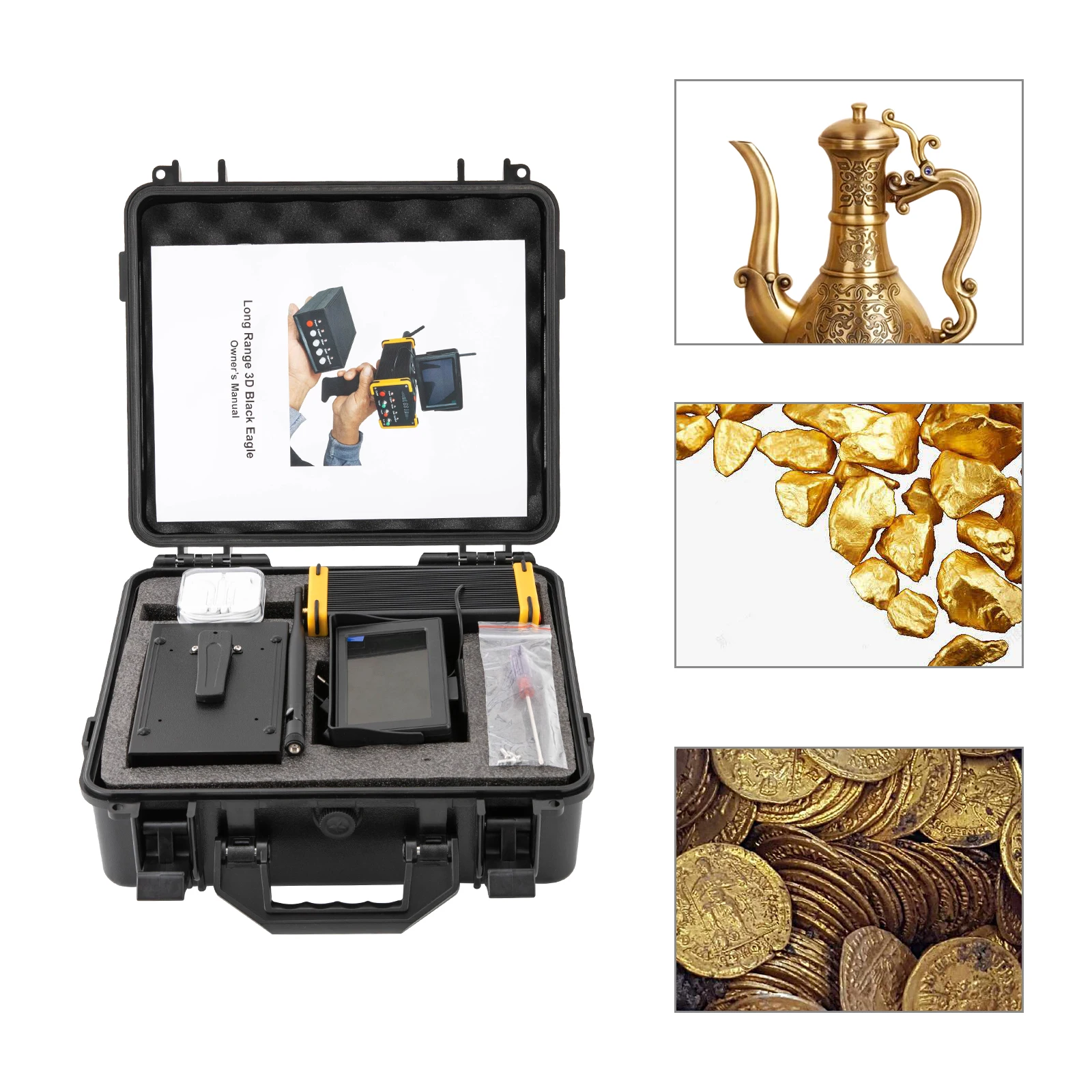 Metal Finder AC100-240V Metal Detector Underground Metal Scanner with High Definition Screen for Gold Silver Copper