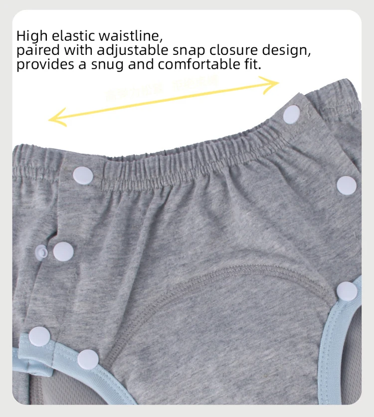 BIAI 2pcs Adult Cloth Diapers Reusable Incontinence in Adult Cloth Nappies Washable Diaper Pants for Adults Teenage