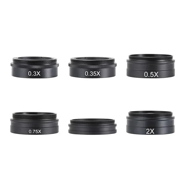 M42 Barlow Lens Stereo Microscope Auxiliary Objective Lens 0.3X 0.5X 0.75X 1X 1.5X 2X with 42mm Thread
