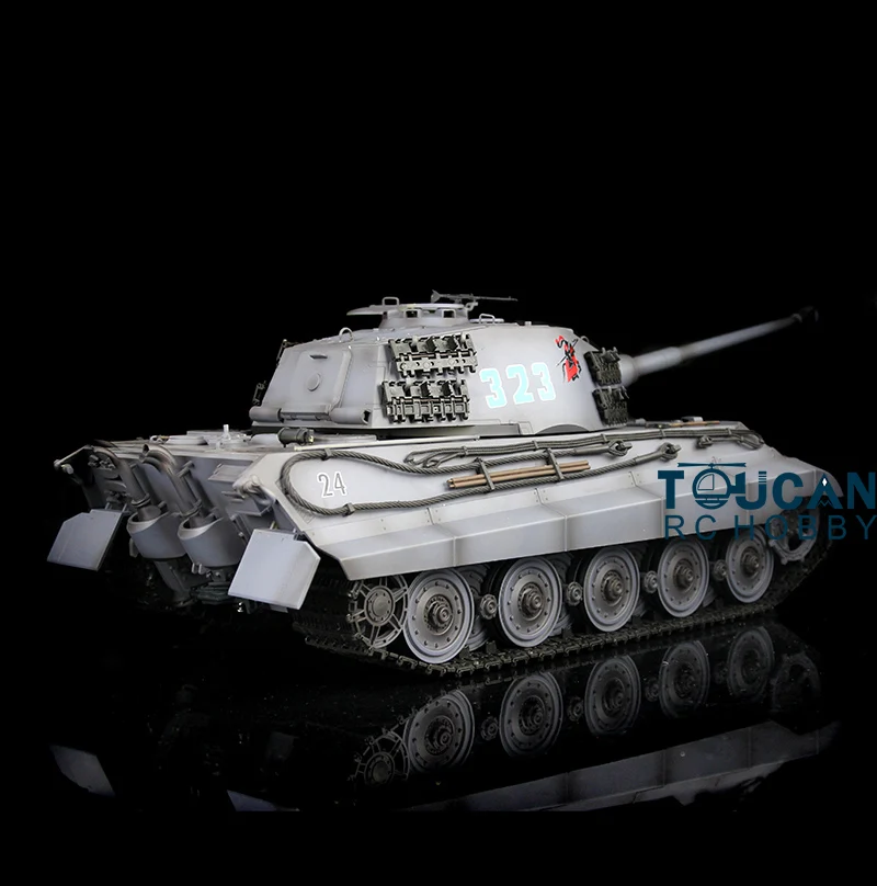 1/16 7.0 2.4G Henglong King Tiger RC Tank FPV 3888A 360 Turret Barrel Recoil Smoke Effect Armored Adult Toy TH17536-SMT7 6