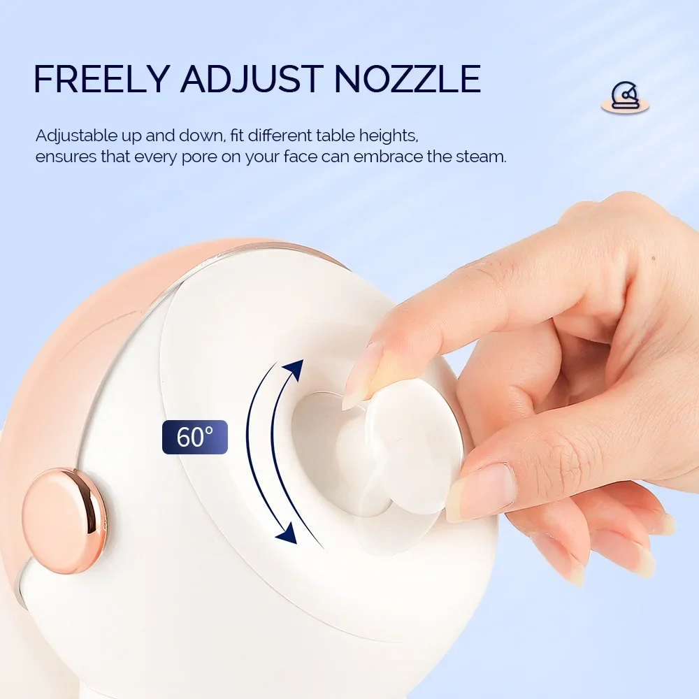 380ml Face Steamer Nano Spray Ionic Nebulizer Facial Vaporizer Hot Mist Hot Compress Skin Moisturizer Sprayer For Face Sauna SPA