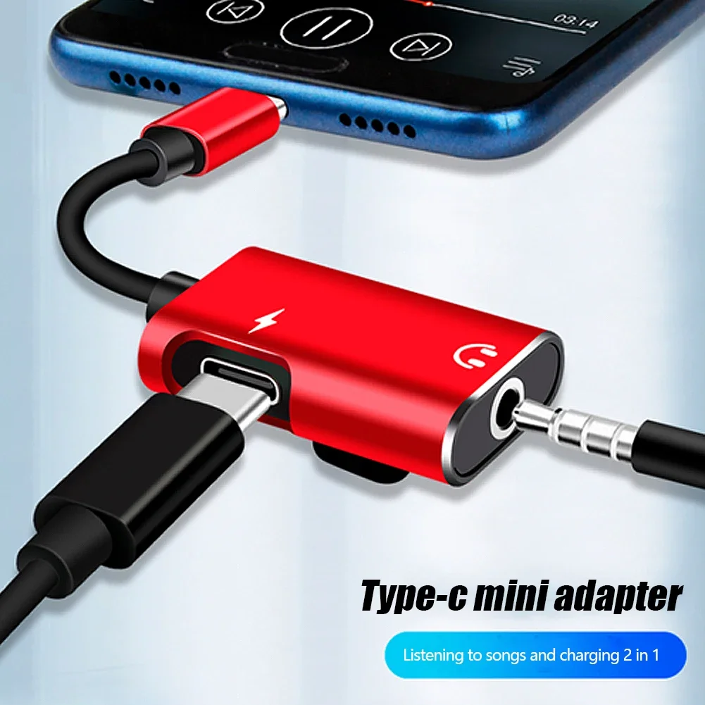 Universal USB-C to 3.5mm Audio Splitter and Charger Adapter