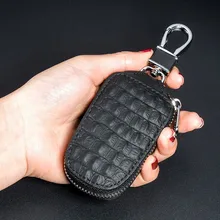 

2022 Genuine Leather Car Key Zipper Multi-Function Remote Control Protector Cover alligator print Wallets Waist hanged Car Key