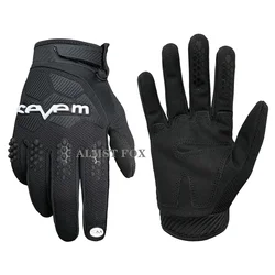 Sevem Breathable Full Finger Racing Gloves for Motocross and BMX Enthusiasts (Black)